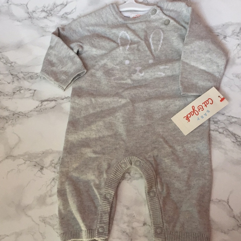 Cat and Jack! Bunny Easter romper! 0-3 month! NWT!